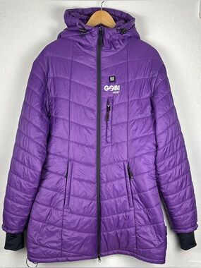 Gobi Heat Women’s 2XL Purple Heated Puffer Parka Jacket Hooded Untested